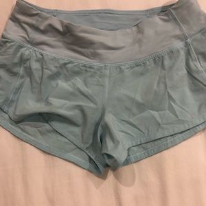 Lululemon shorts baby blue size 2, excellent cons